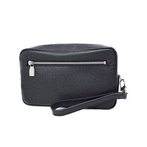 Louis Vuitton Taiga Black Leather Pochette Kasai Shoulder Bag